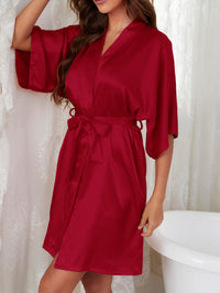 Thumbnail for Peignoir Femme en Satin Rouge