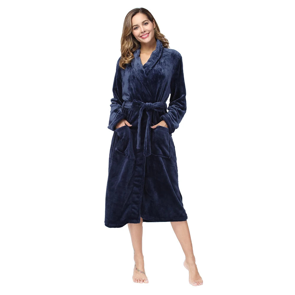 Peignoir de Bain Femme Moelleux bleu marine