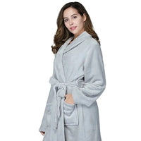 Thumbnail for Peignoir de Bain Femme Moelleux gris clair