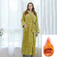 Thumbnail for Peignoir de Bain Femme avec Capuche Long vert