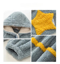 Thumbnail for Peignoir de Bain Femme avec Capuche Moelleux détail bleu clair