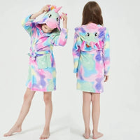 Thumbnail for Peignoir de bain Fille Licorne rose vert mauve