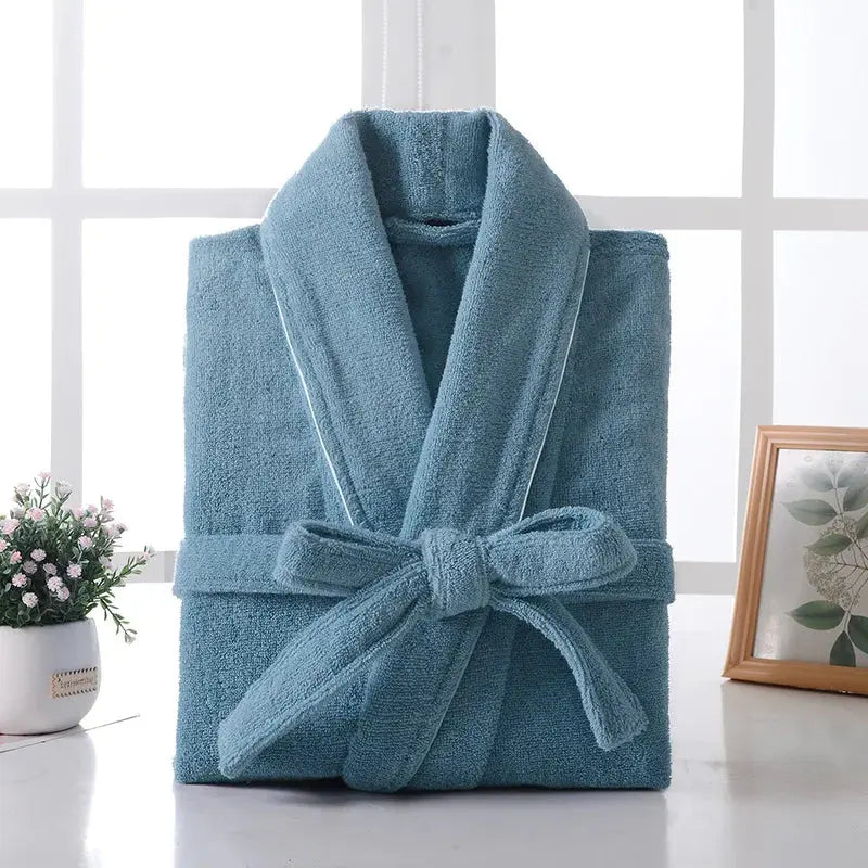 Peignoir de bain homme Eponge bleu turquoise