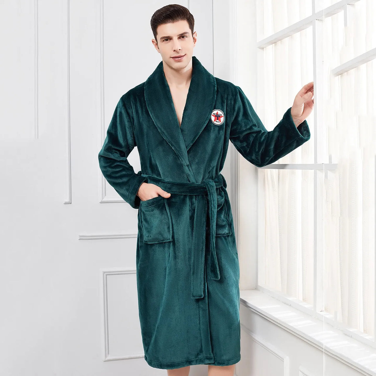 Peignoir de bain homme très grandes tailles vert