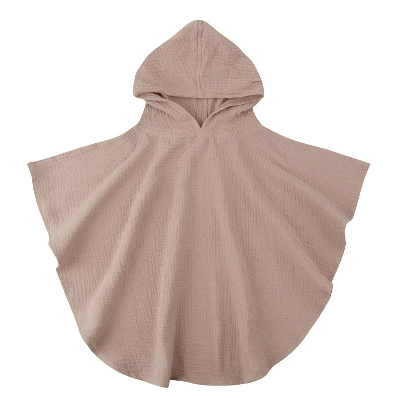 Poncho de bain Enfant Coton beige foncé