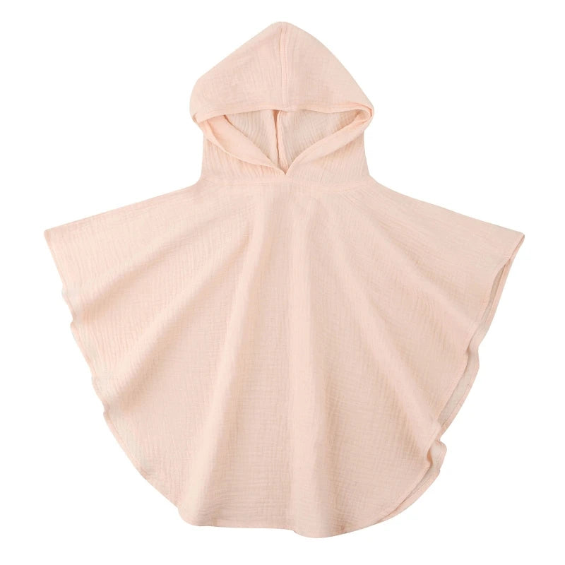 Poncho de bain Enfant Coton rose pastel