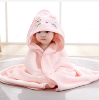 Thumbnail for cape de bain bébé chat - vue face capuche oreilles