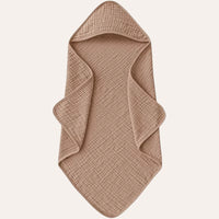 Thumbnail for cape de bain bébé coton gaze - coloris marron