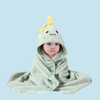 Thumbnail for cape de bain bébé dinosaure - vue face fond bleu