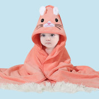 Thumbnail for cape de bain bébé fille lapin - fond bleu