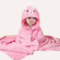 Thumbnail for cape de bain bébé rose - fond lin