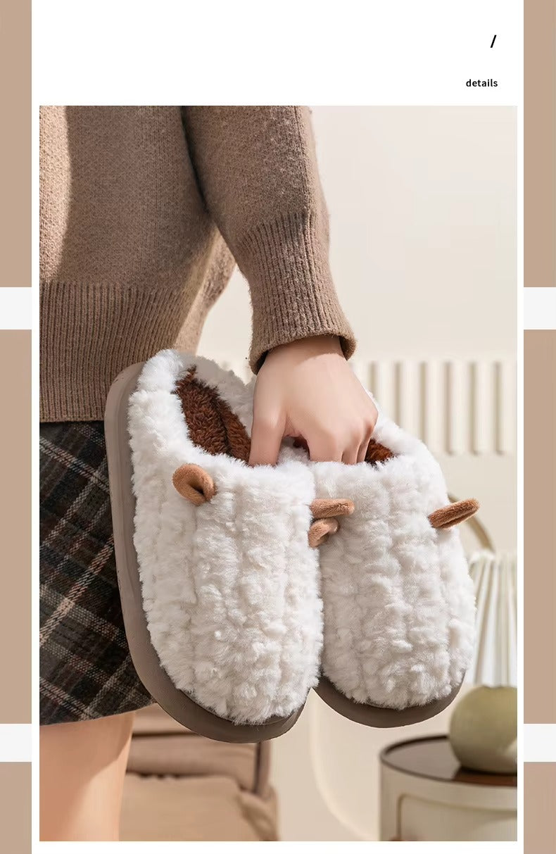 chausson femme peluche blanc porte