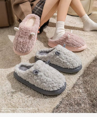 Thumbnail for chausson femme peluche rose et gris