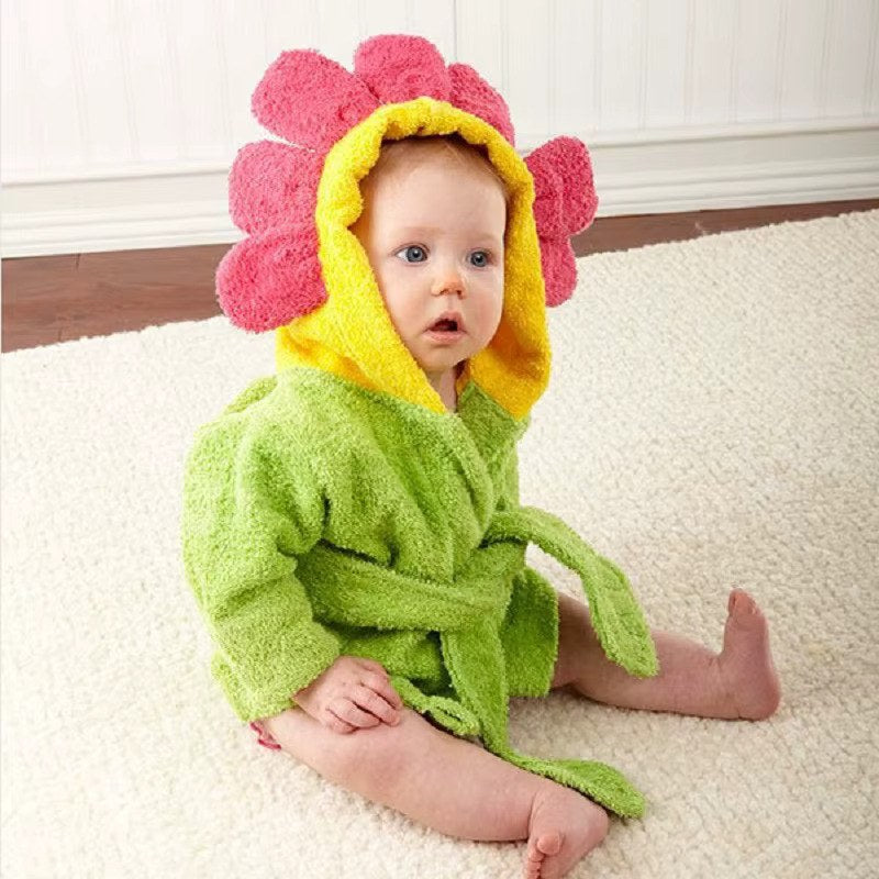 peignoir bebe animaux fleur
