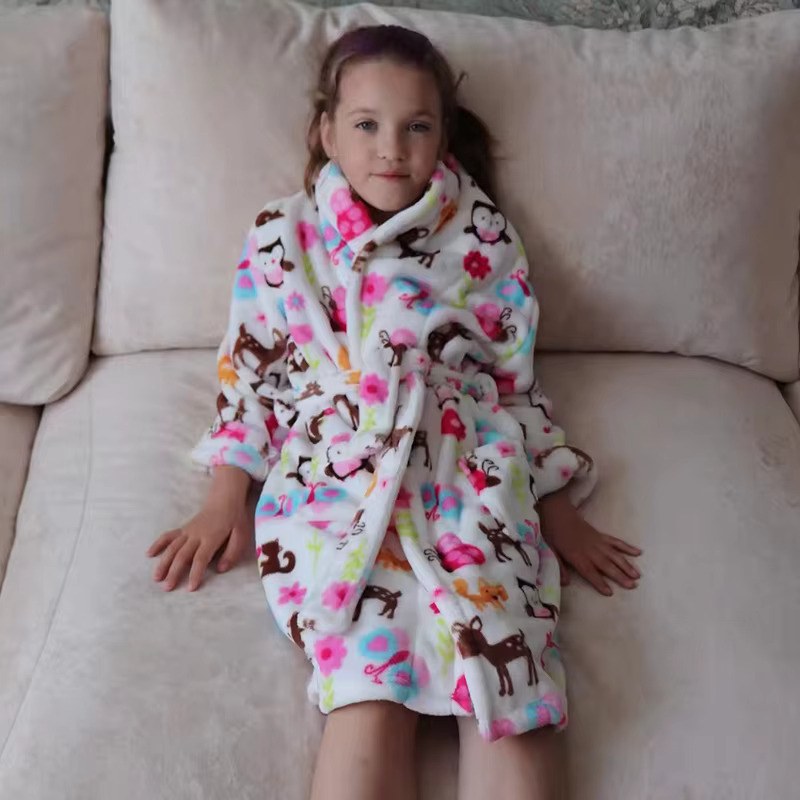 peignoir enfant animaux assise