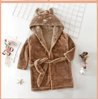 Thumbnail for peignoir enfant capuche marron