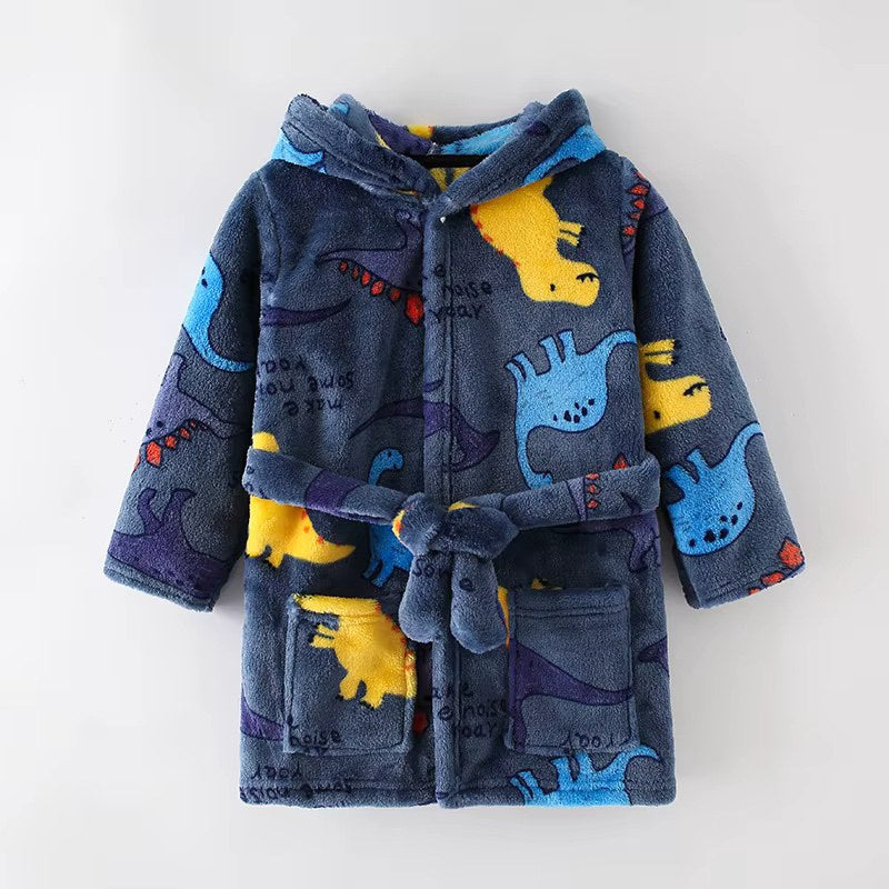 peignoir enfant dinosaure plat