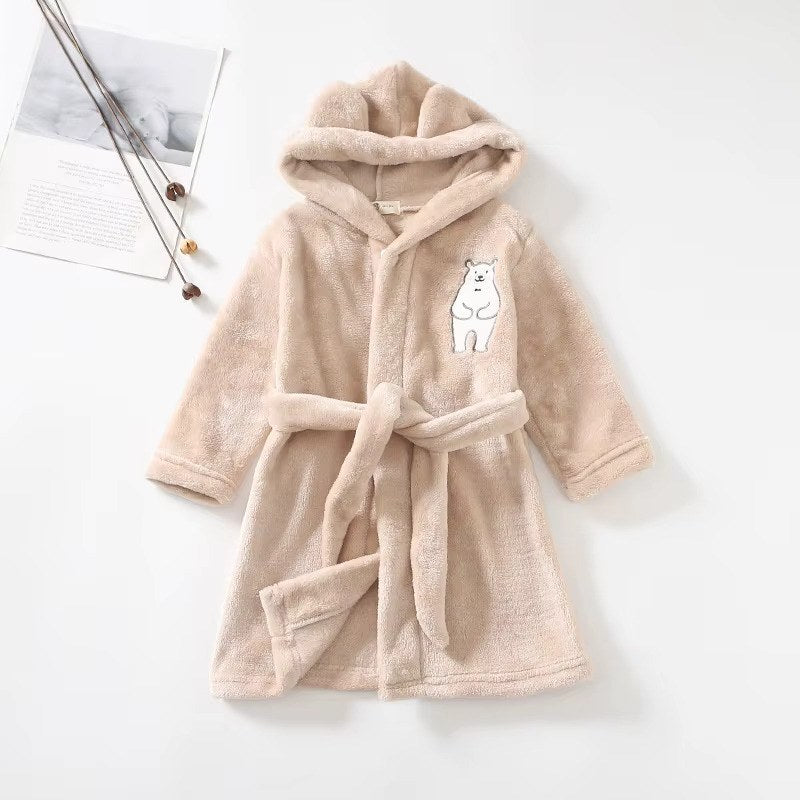 peignoir enfant doux creme