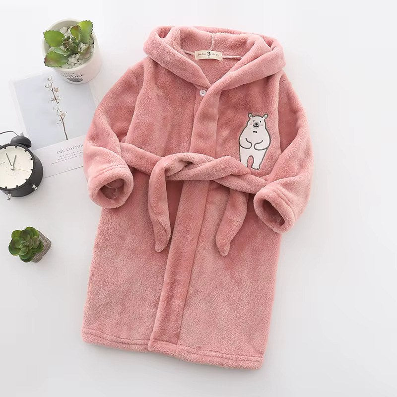 peignoir enfant doux rose