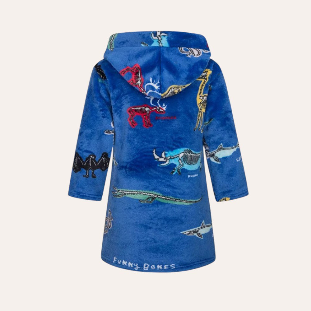 peignoir enfant garcon bleu dos