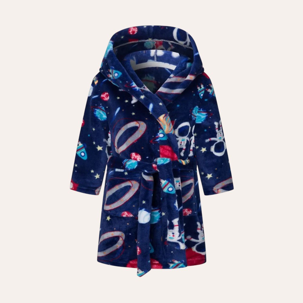peignoir enfant garcon bleu marine