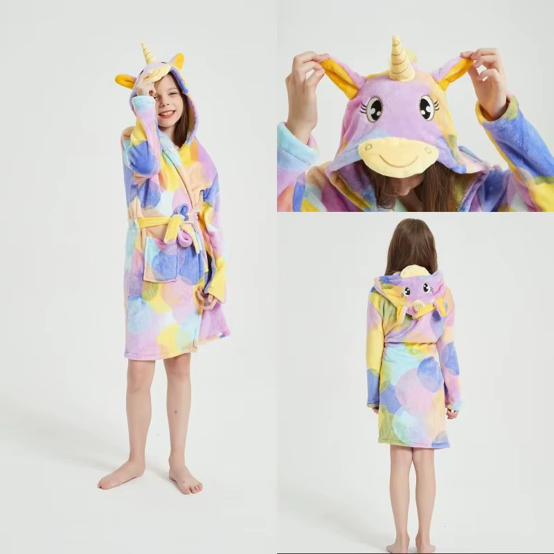 peignoir enfant licorne multi couleur