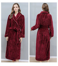 Thumbnail for peignoir femme chaud flanelle - coloris bordeaux