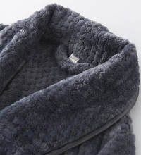 Thumbnail for peignoir femme chaud flanelle - detail tissu jacquard