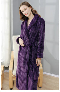 Thumbnail for peignoir femme chaud flanelle - coloris violet