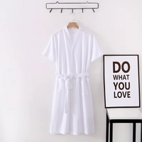 Thumbnail for peignoir de bain femme ete coton gaufre coloris blanc - vue face