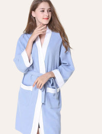 Thumbnail for peignoir de bain femme nid d'abeille - coloris bleu ciel