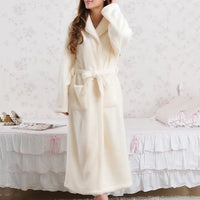 Thumbnail for peignoir de bain femme uni flanelle blanc - vue face
