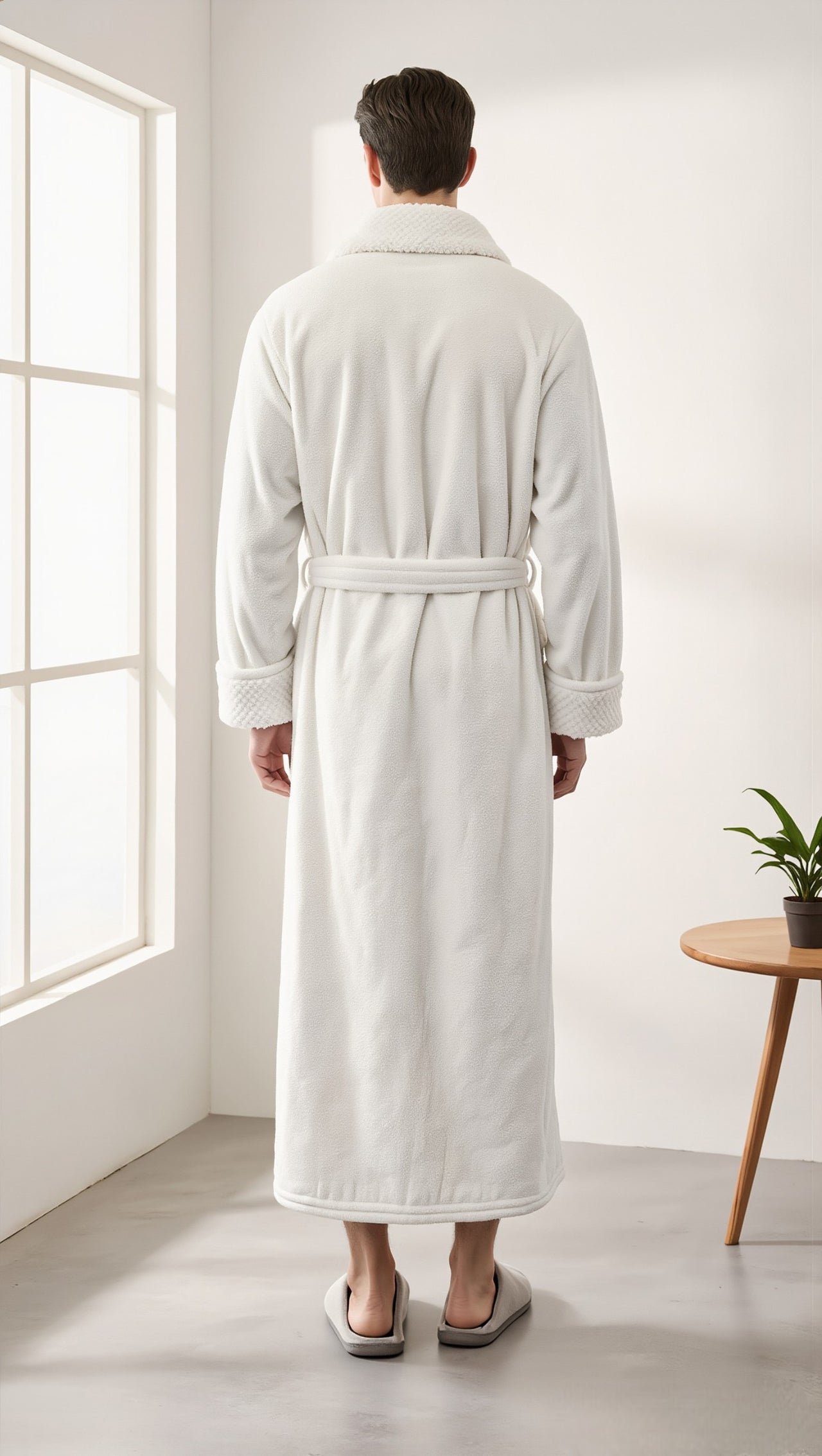 peignoir homme blanc dos