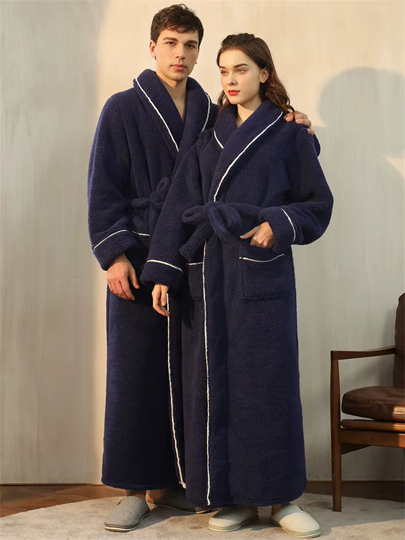 peignoir homme bleu marine face