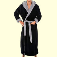 Thumbnail for peignoir homme capuche noir gris