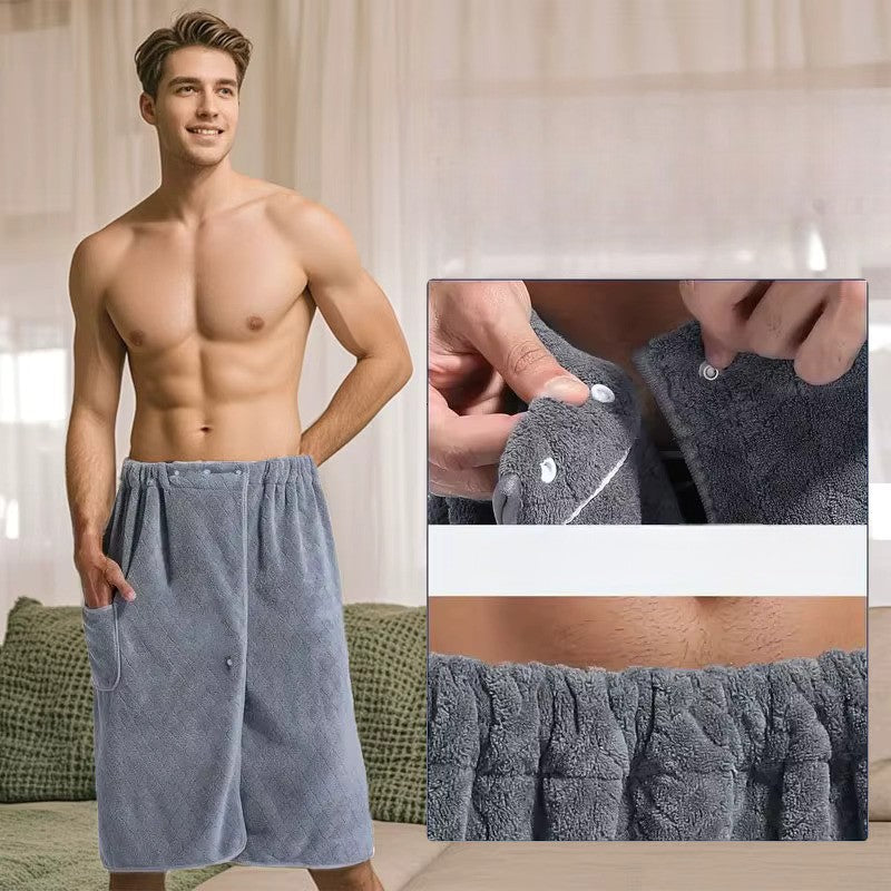 peignoir homme court gris