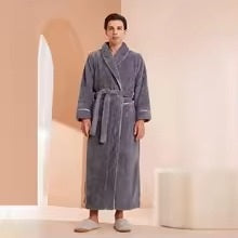 peignoir homme epais gris