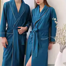 peignoir homme ete bleu