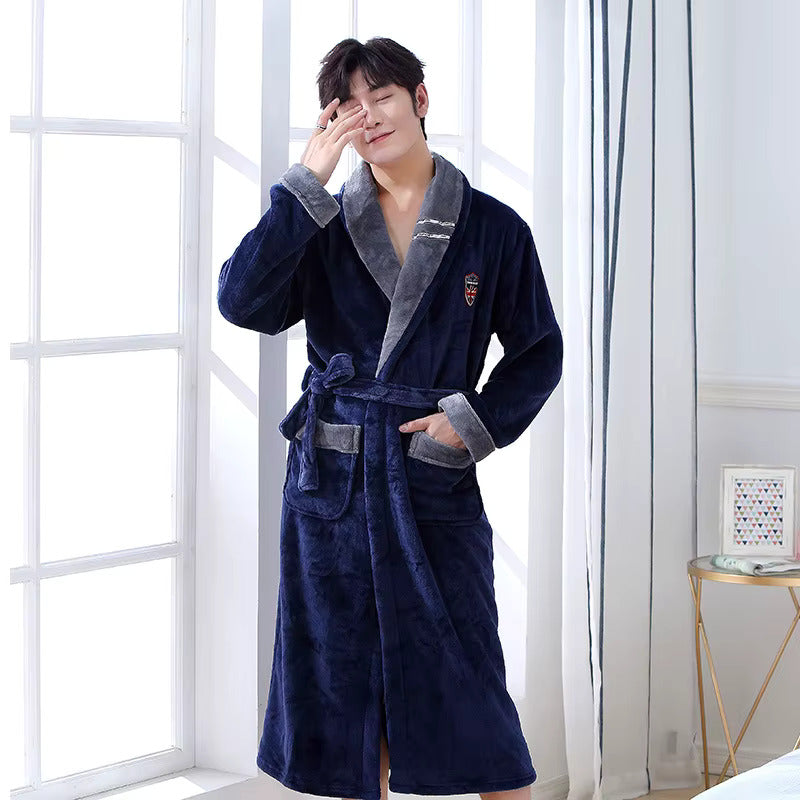 peignoir homme grande taille bleu gris
