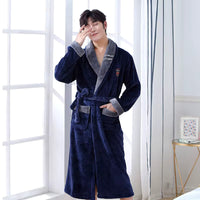 Thumbnail for peignoir homme grande taille bleu gris