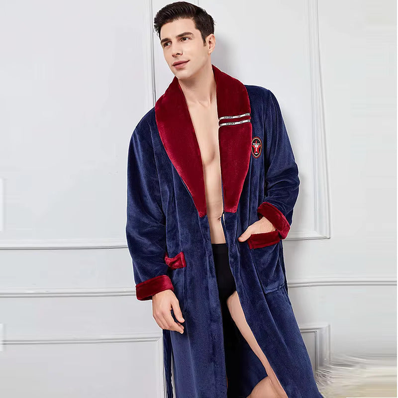 peignoir homme grande taille bleu rouge
