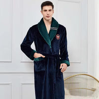 Thumbnail for peignoir homme grande taille bleu vert