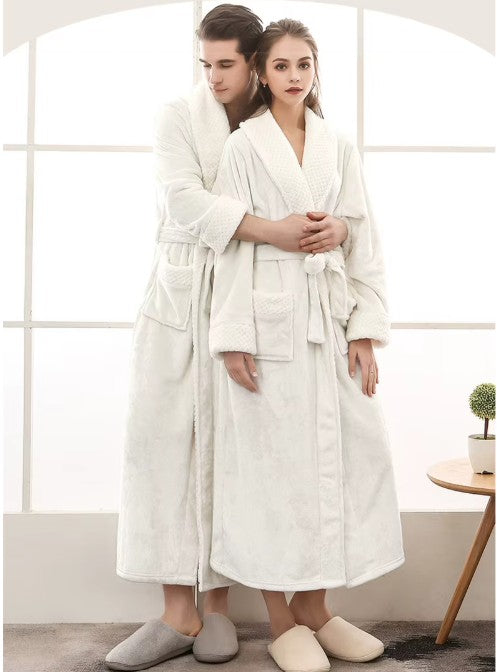 peignoir homme long blanc