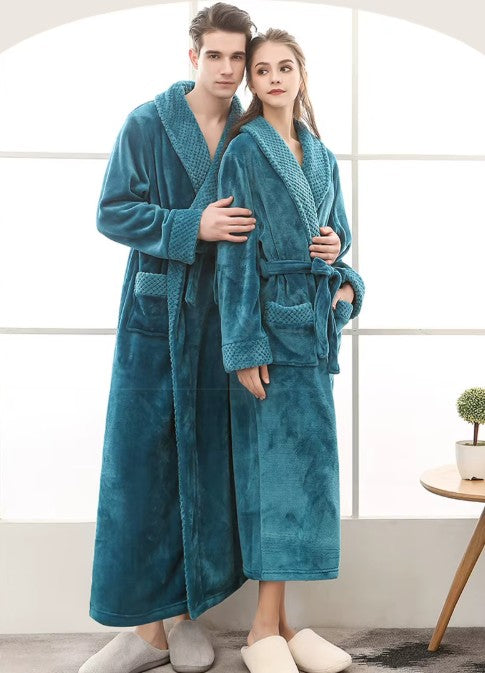 peignoir homme long vert