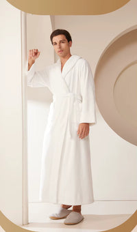 Thumbnail for peignoir homme sortie de bain blanc