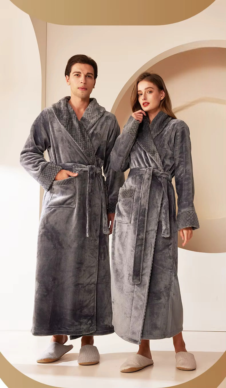 peignoir homme sortie de bain gris