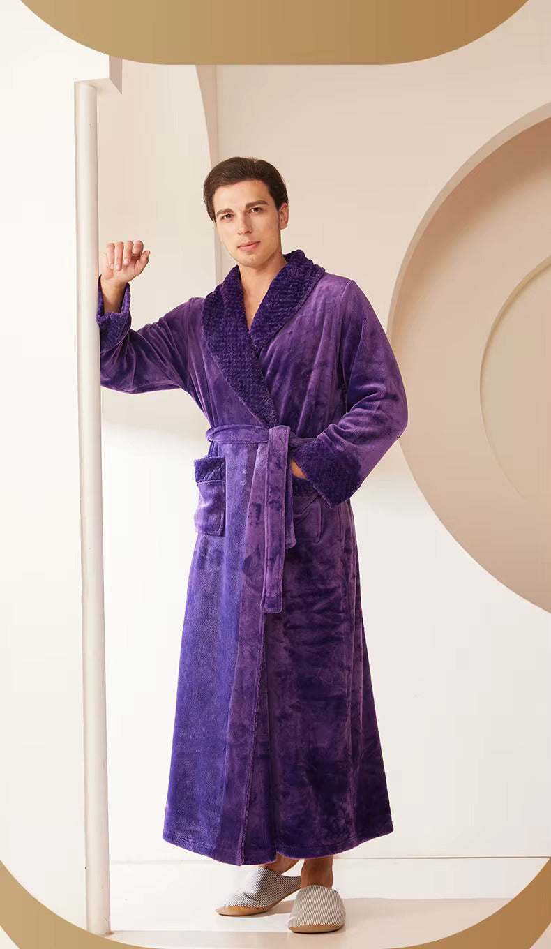 peignoir homme sortie de bain violet