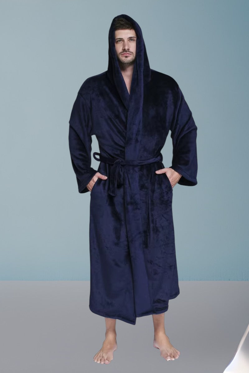 peignoir homme tres grande taille bleu