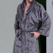 peignoir homme tres grande taille gris