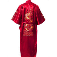 Thumbnail for peignoir de bain homme motifs japonais dos rouge